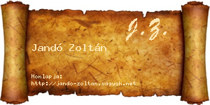 Jandó Zoltán névjegykártya